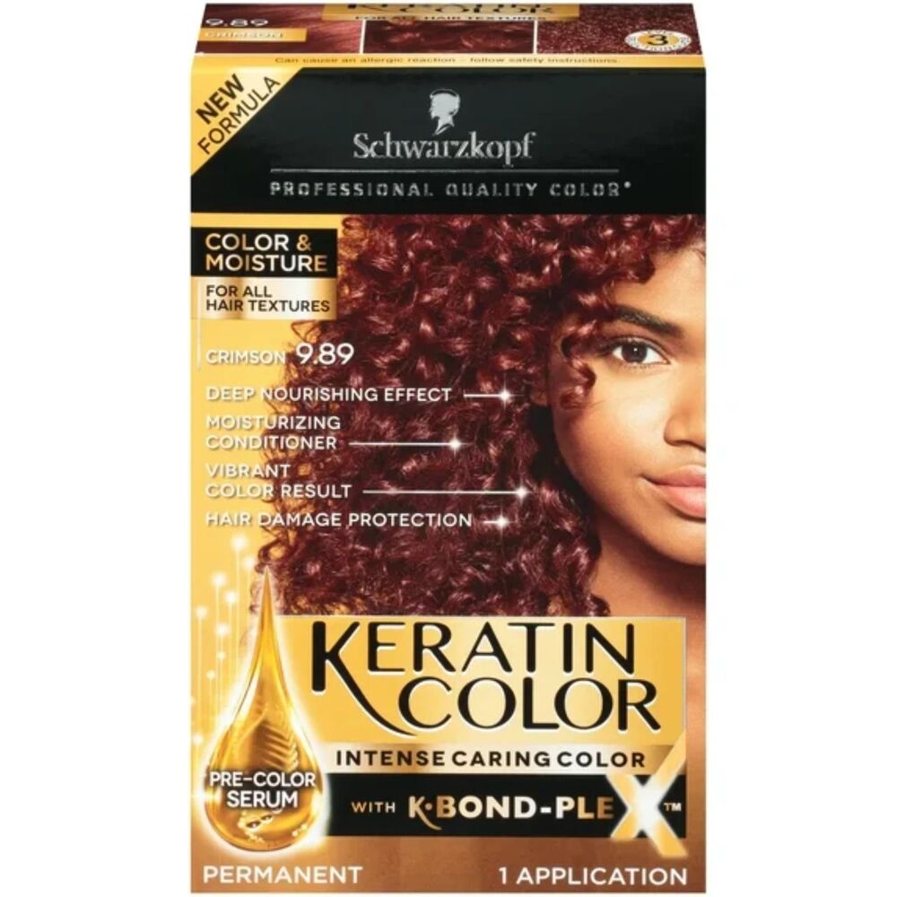 Schwarzkopf Keratin Color- Permanent Hair Color Cream- 9.89 Crimson